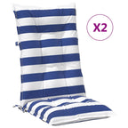 Cuscino da Esterno 2 pcs Blu e Bianco 120 x 50 x 7 cm Tessuto
