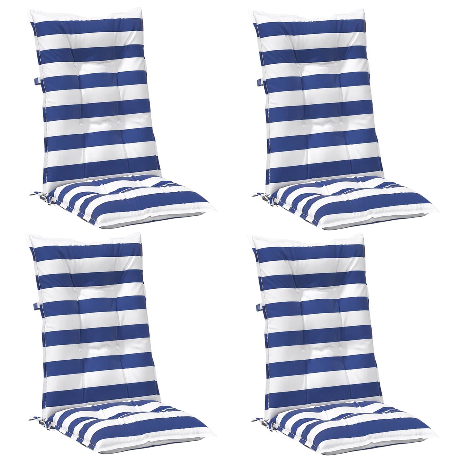 Cuscino da Esterno 4 pcs Blu e Bianco 120 x 50 x 7 cm Tessuto