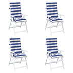 Cuscino da Esterno 4 pcs Blu e Bianco 120 x 50 x 7 cm Tessuto