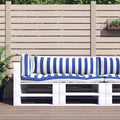 Cuscino da Esterno 3 pcs Blu e Bianco 103 x 58 x 10 cm Tessuto