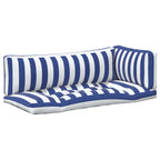 Cuscino da Esterno 3 pcs Blu e Bianco 103 x 58 x 10 cm Tessuto