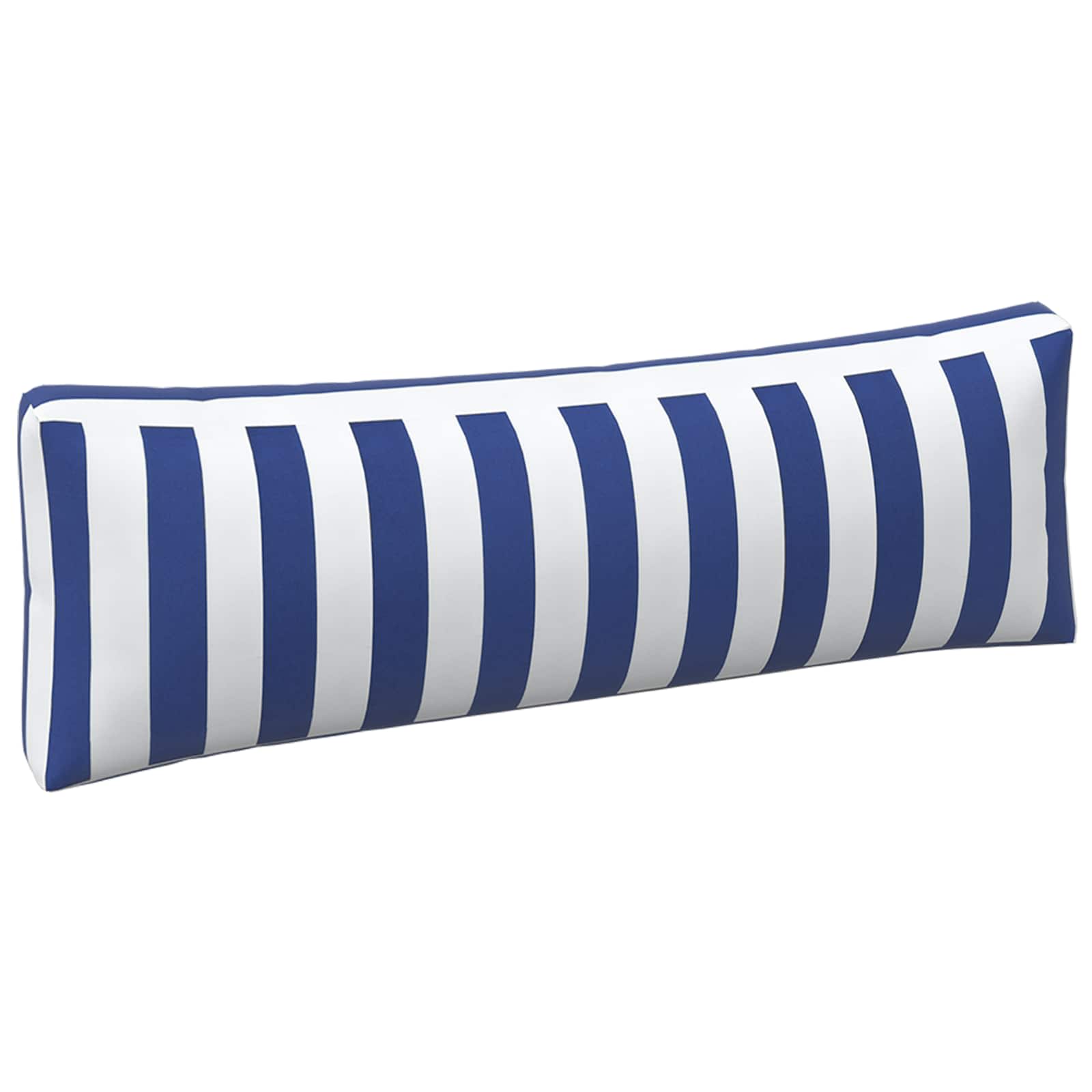 Cuscino da Esterno 3 pcs Blu e Bianco 103 x 58 x 10 cm Tessuto