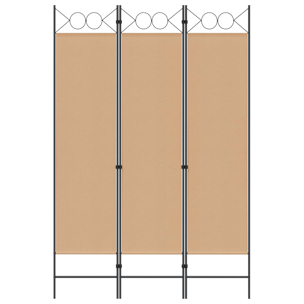 Paravento a 3 pannelli Beige 120 x 180 cm Tessuto