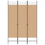 Paravento a 3 pannelli Beige 120 x 180 cm Tessuto