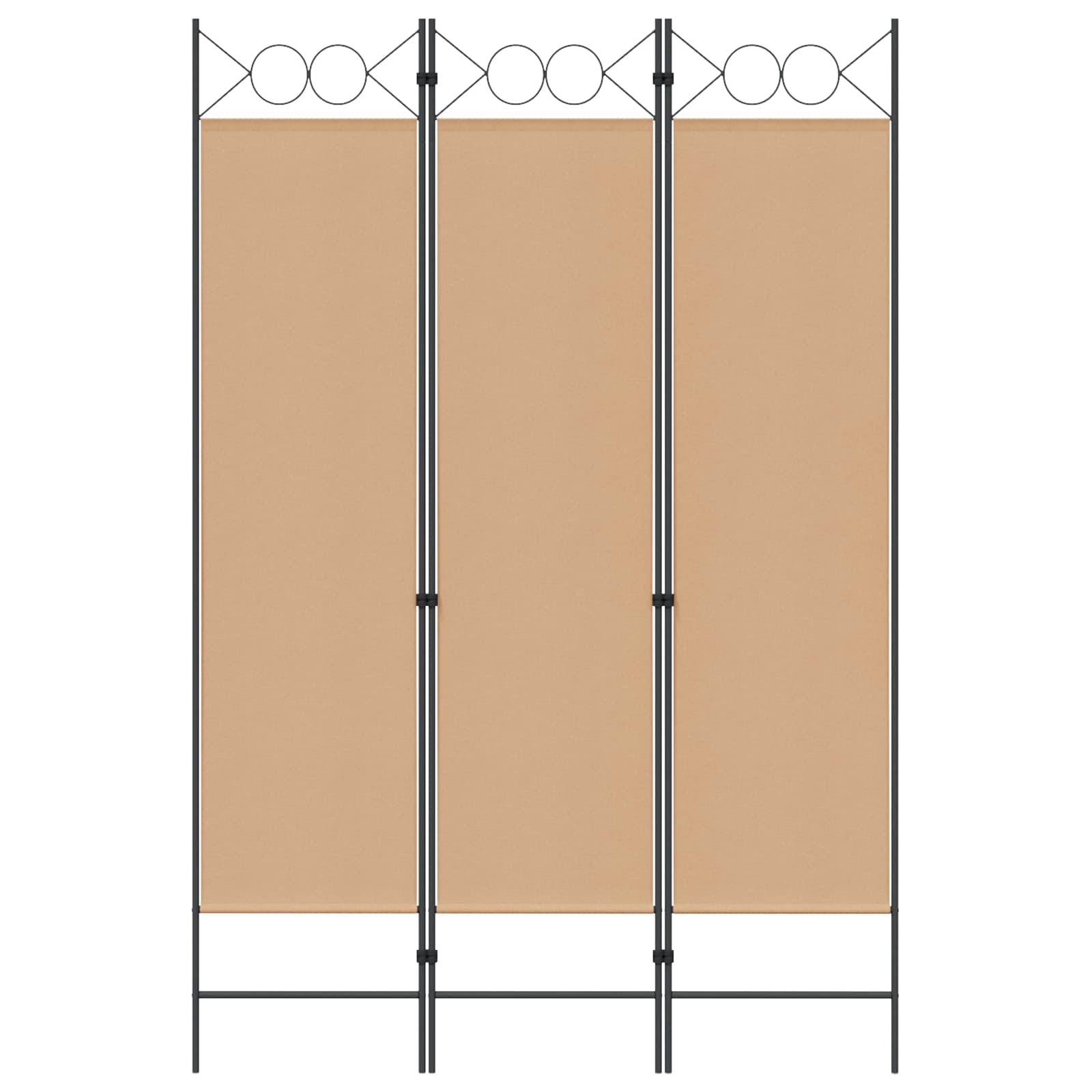 Paravento a 3 pannelli Beige 120 x 180 cm Tessuto