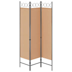 Paravento a 3 pannelli Beige 120 x 180 cm Tessuto