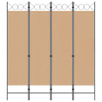 Paravento a 4 Pannelli Beige 160 x 180 cm Tessuto