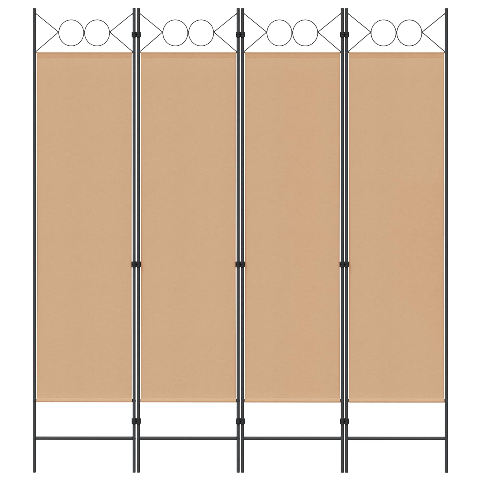 Paravento a 4 Pannelli Beige 160 x 180 cm Tessuto