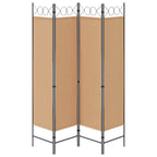 Paravento a 4 Pannelli Beige 160 x 180 cm Tessuto
