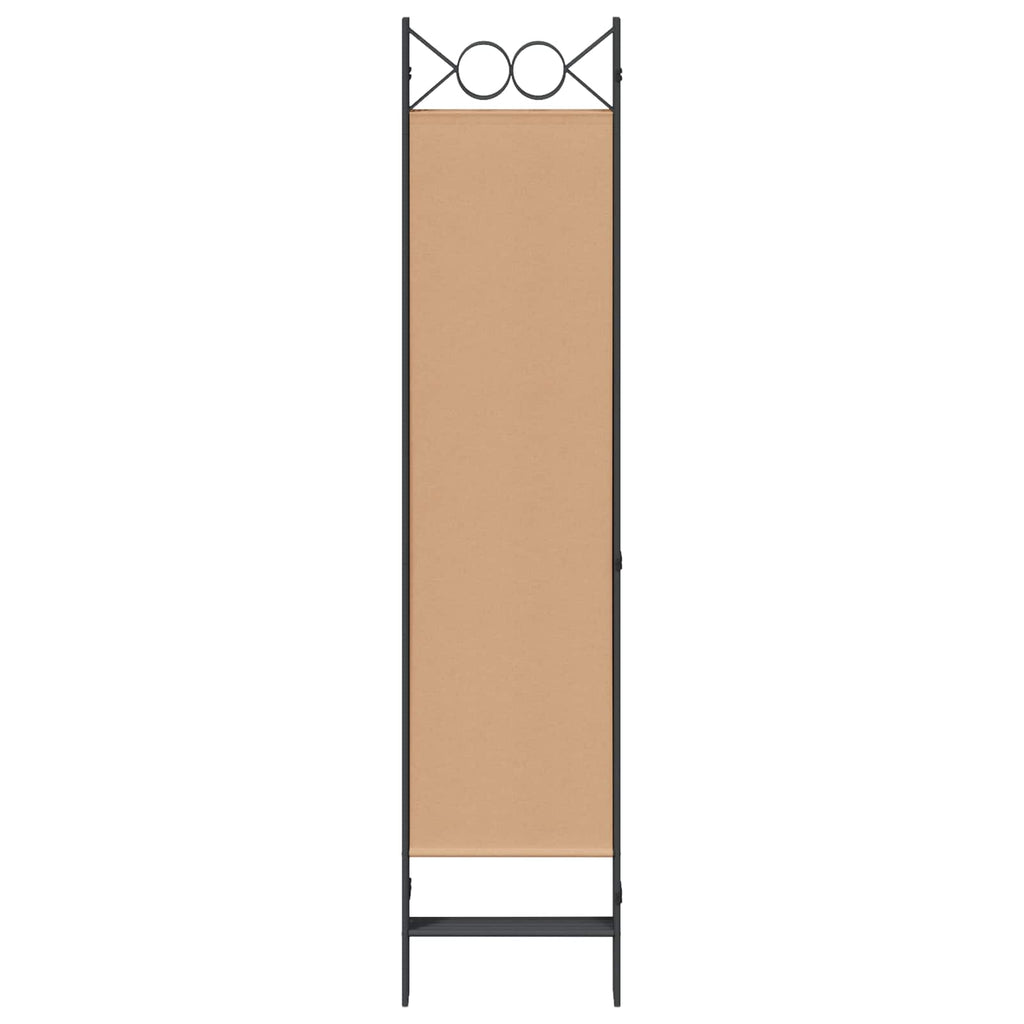 Paravento a 5 Pannelli Beige 200 x 180 cm Tessuto