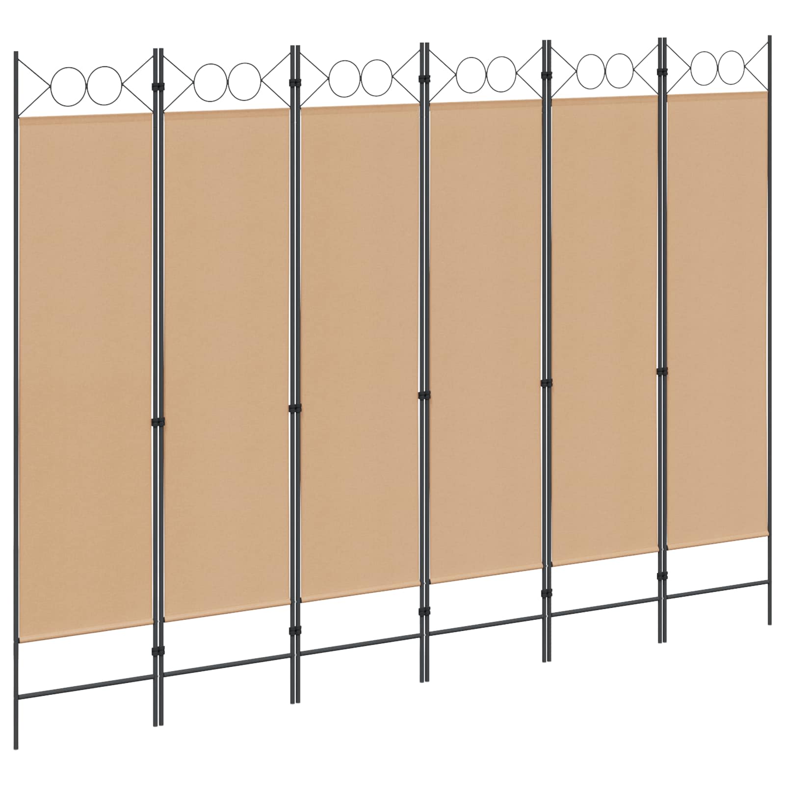 Divisore per Stanza a 6 Pannelli Beige 240 x 180 cm Tessuto