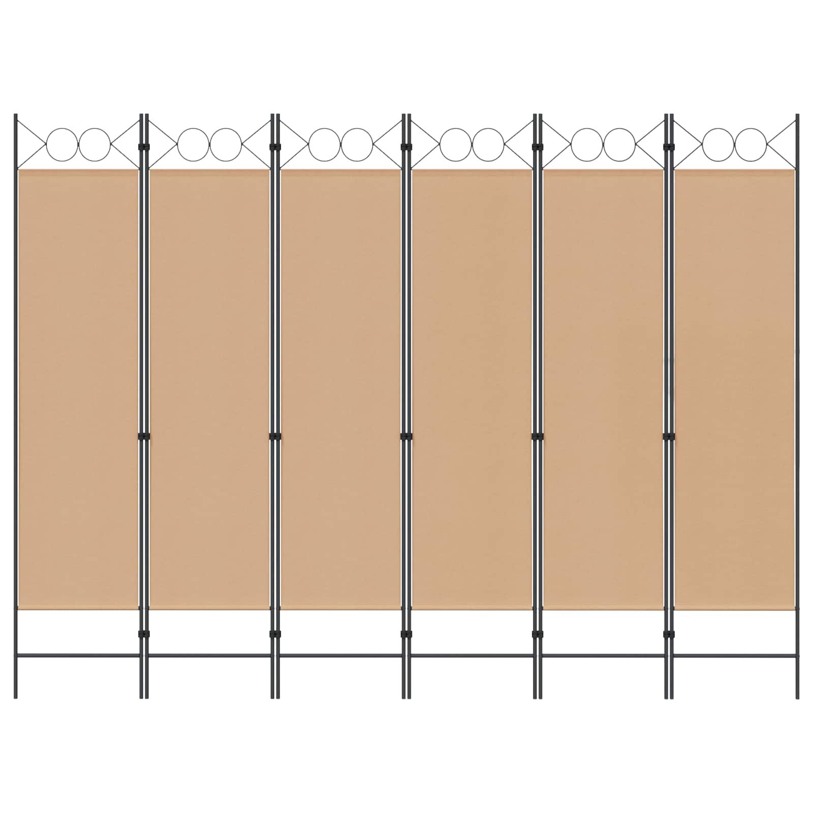 Divisore per Stanza a 6 Pannelli Beige 240 x 180 cm Tessuto