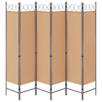 Divisore per Stanza a 6 Pannelli Beige 240 x 180 cm Tessuto