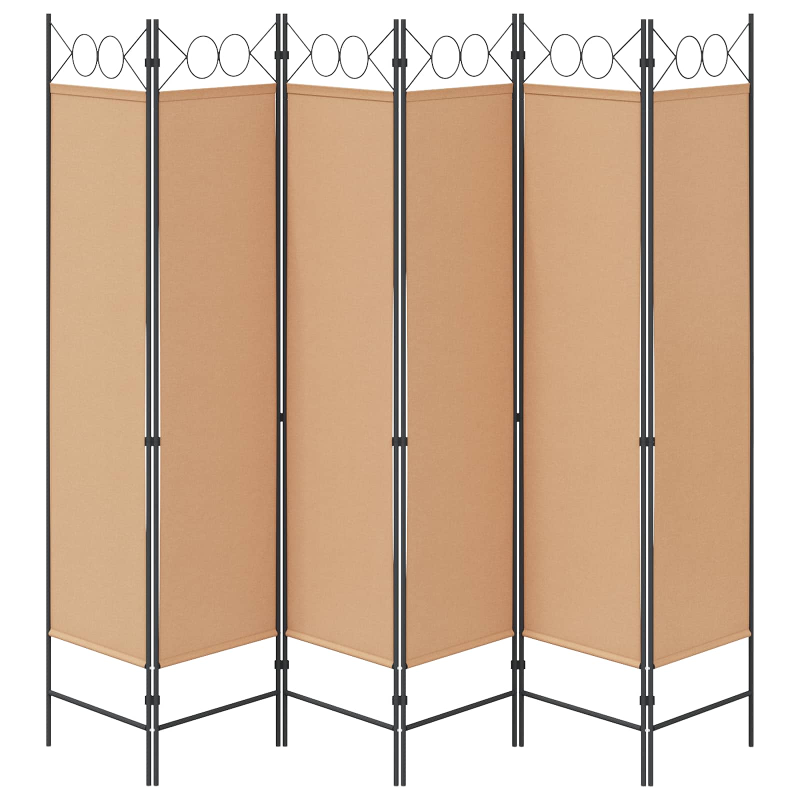 Divisore per Stanza a 6 Pannelli Beige 240 x 180 cm Tessuto