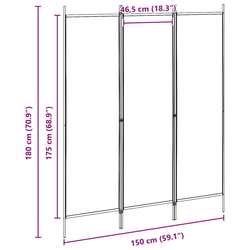 Divider per stanze Beige 150 x 180 cm Tessuto