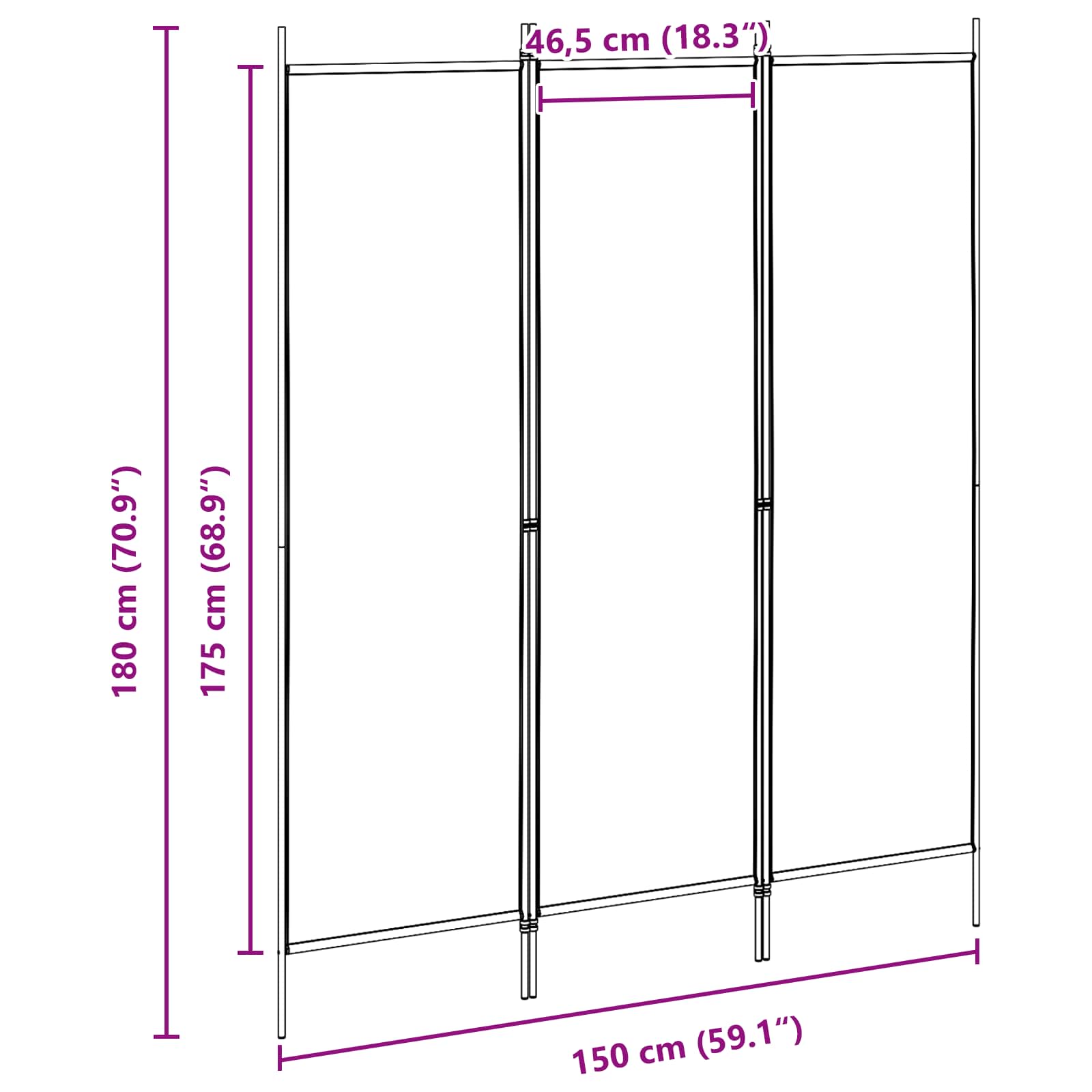Divider per stanze Beige 150 x 180 cm Tessuto