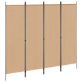 Paravento a 4 Pannelli Beige 200 x 180 cm Tessuto