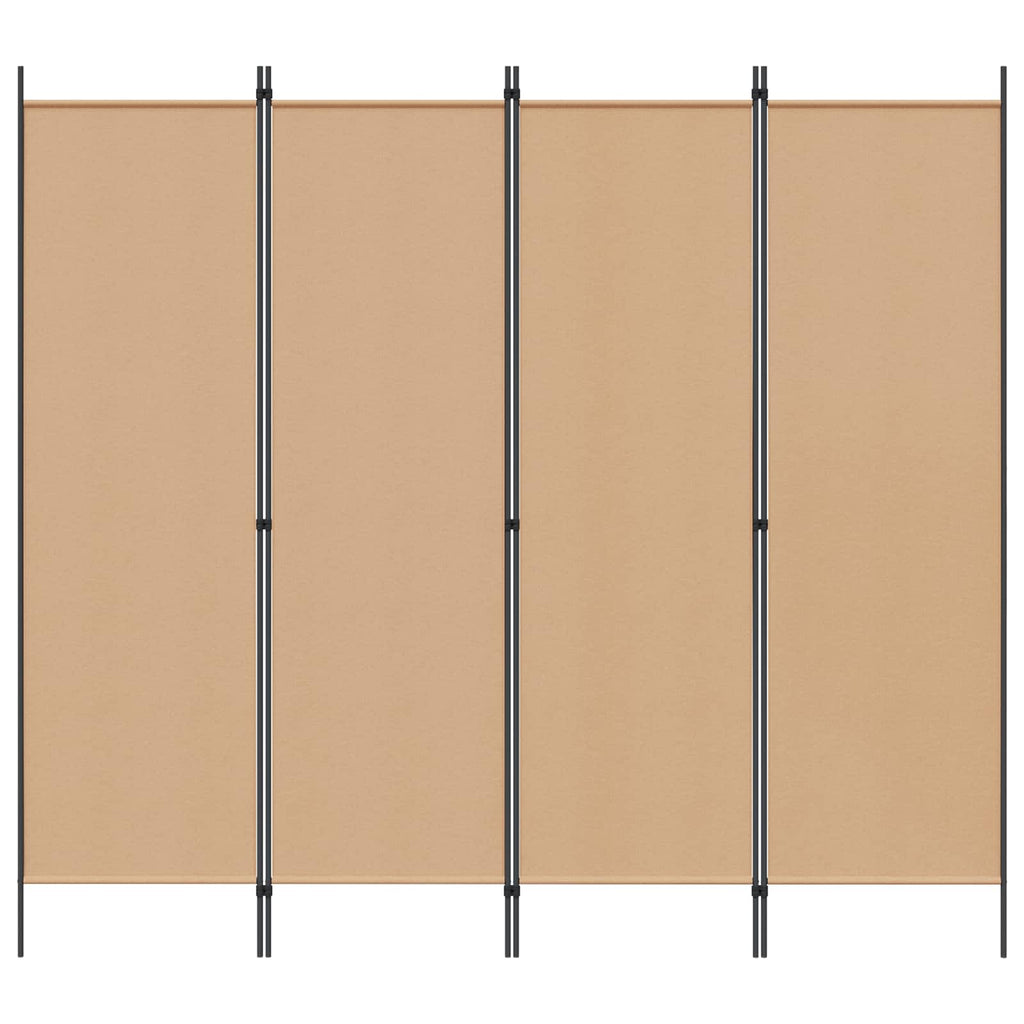 Paravento a 4 Pannelli Beige 200 x 180 cm Tessuto
