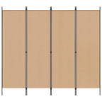 Paravento a 4 Pannelli Beige 200 x 180 cm Tessuto