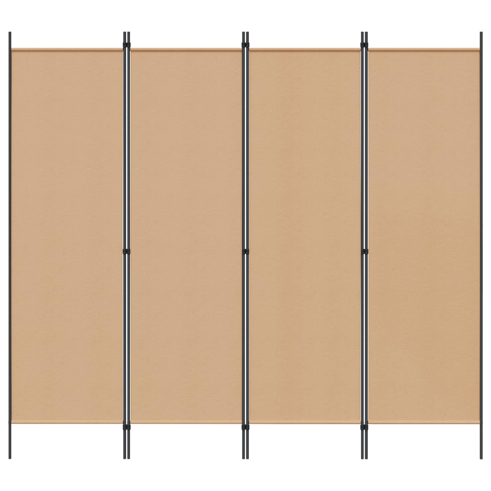 Paravento a 4 Pannelli Beige 200 x 180 cm Tessuto