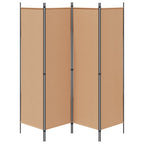 Paravento a 4 Pannelli Beige 200 x 180 cm Tessuto