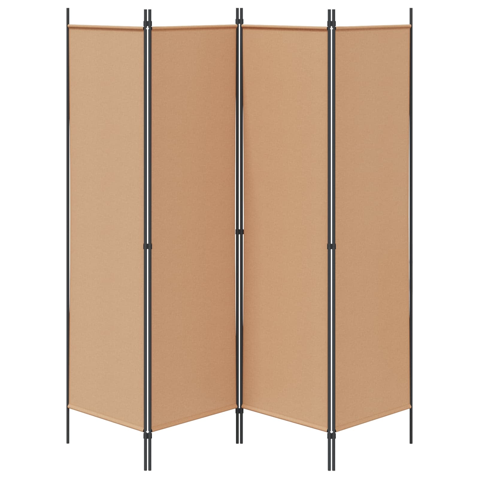 Paravento a 4 Pannelli Beige 200 x 180 cm Tessuto