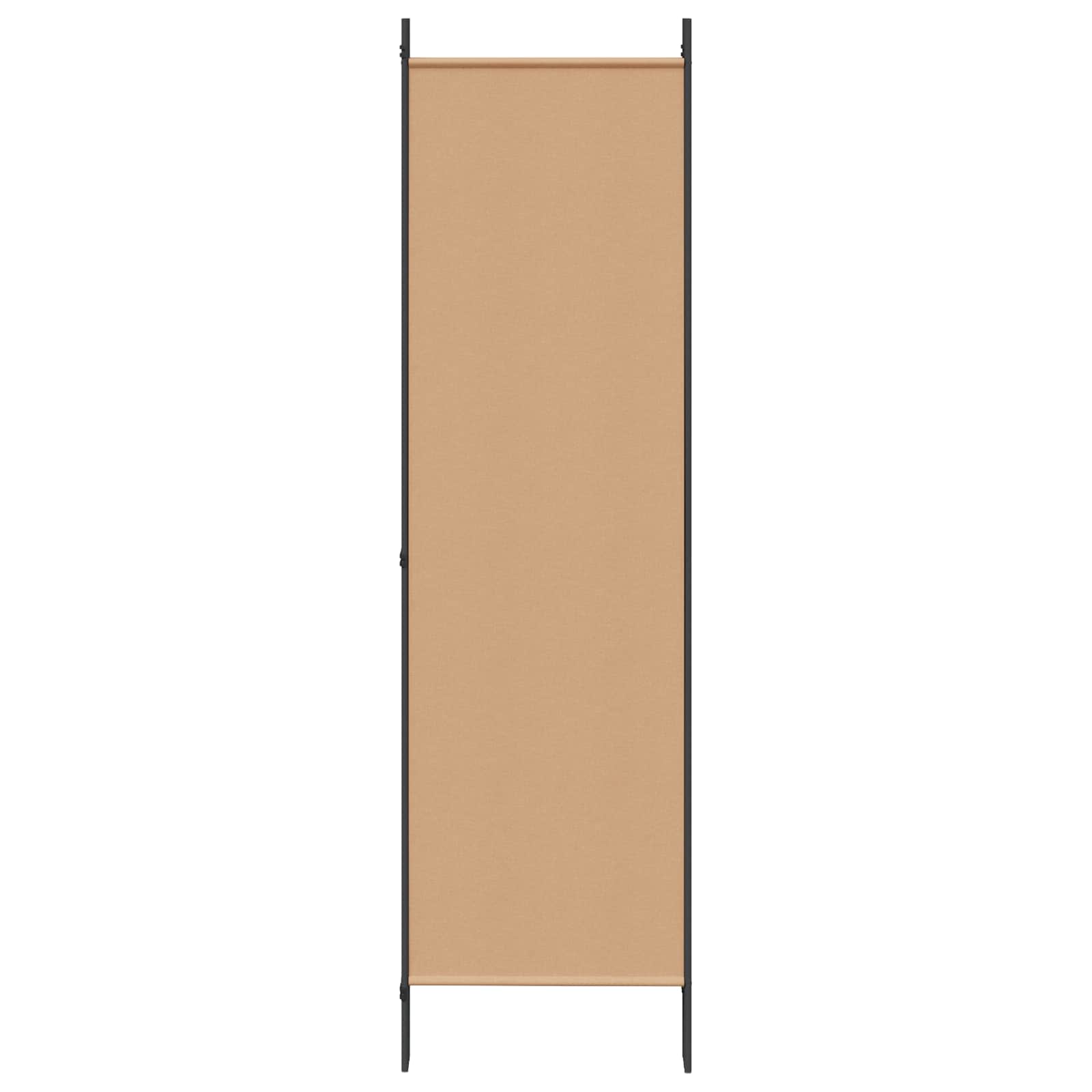 Paravento a 5 Pannelli Beige 250 x 180 cm Tessuto