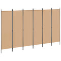 Divisore per Stanza a 6 Pannelli Beige 300 x 180 cm Tessuto