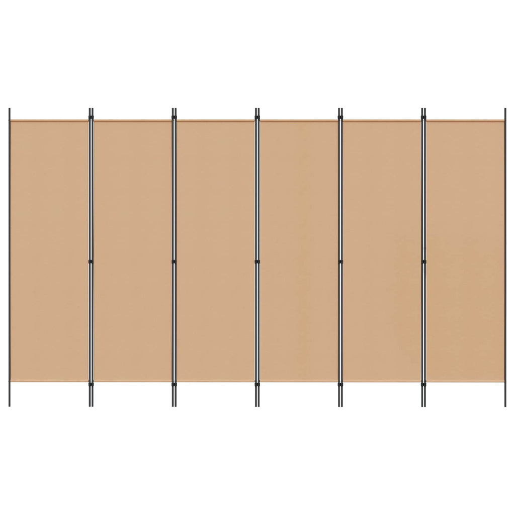 Divisore per Stanza a 6 Pannelli Beige 300 x 180 cm Tessuto