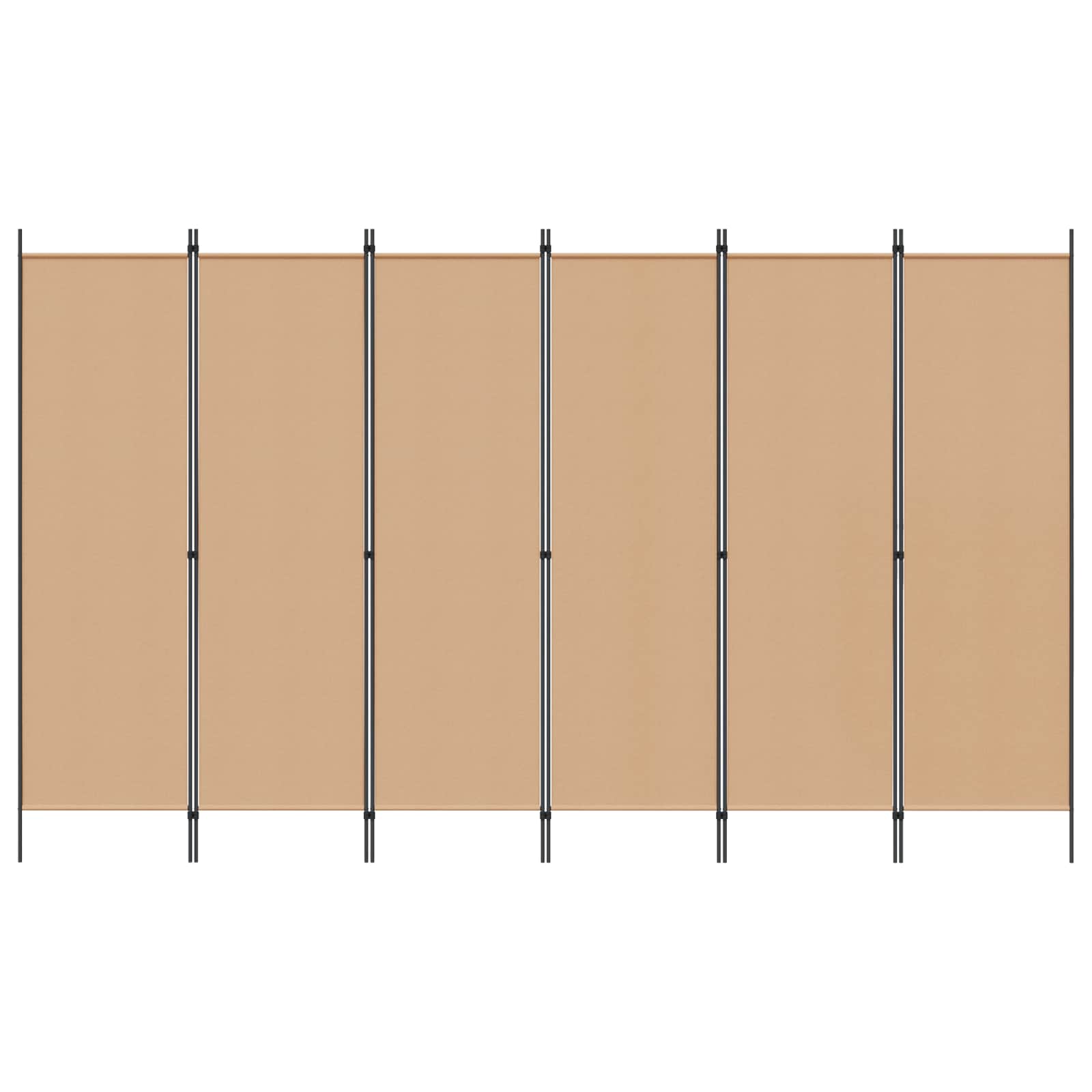 Divisore per Stanza a 6 Pannelli Beige 300 x 180 cm Tessuto