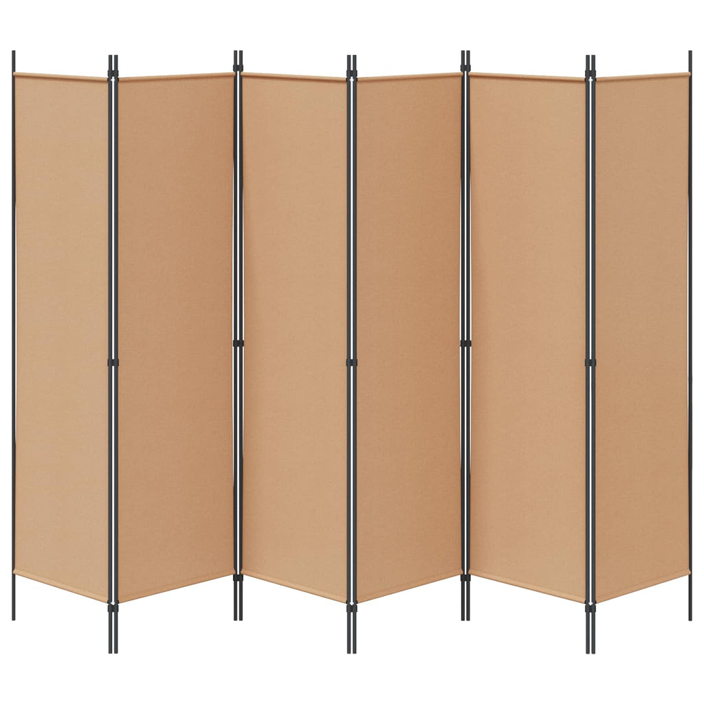 Divisore per Stanza a 6 Pannelli Beige 300 x 180 cm Tessuto