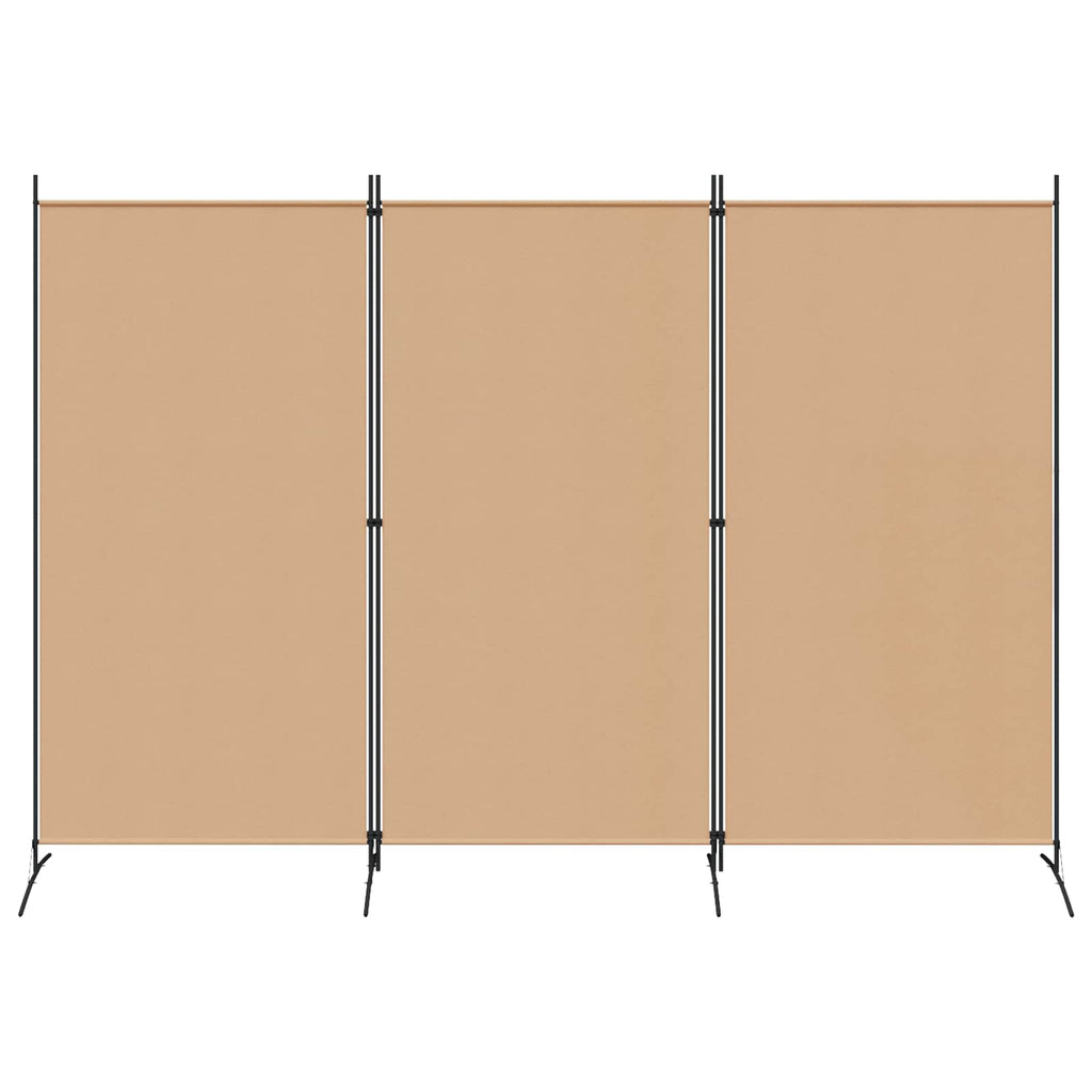 Paravento a 3 pannelli Beige 260 x 180 cm Tessuto