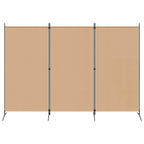 Paravento a 3 pannelli Beige 260 x 180 cm Tessuto