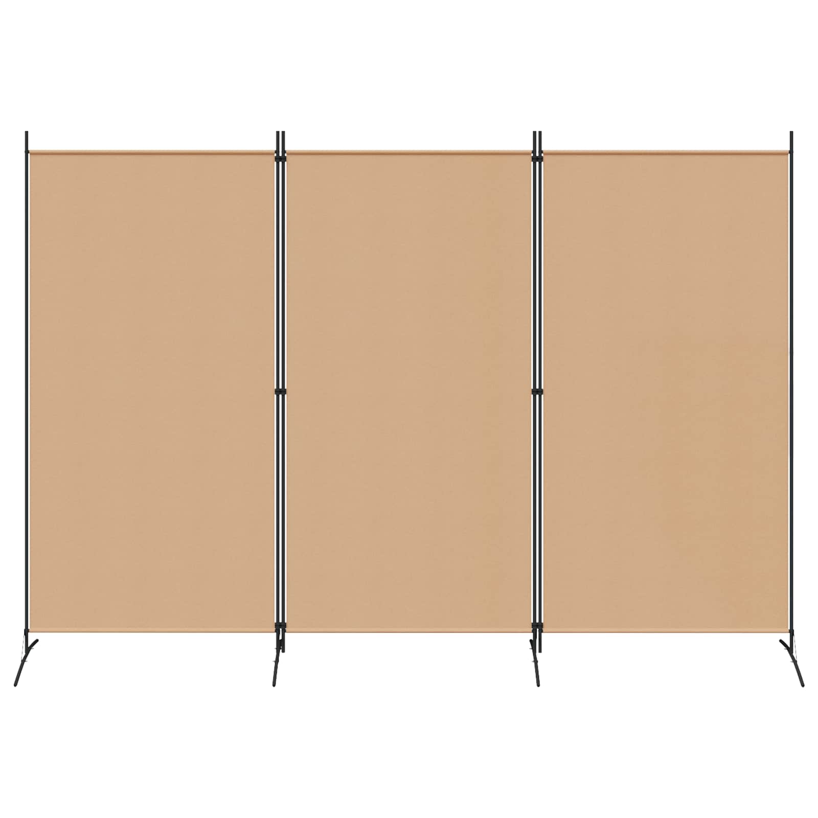 Paravento a 3 pannelli Beige 260 x 180 cm Tessuto