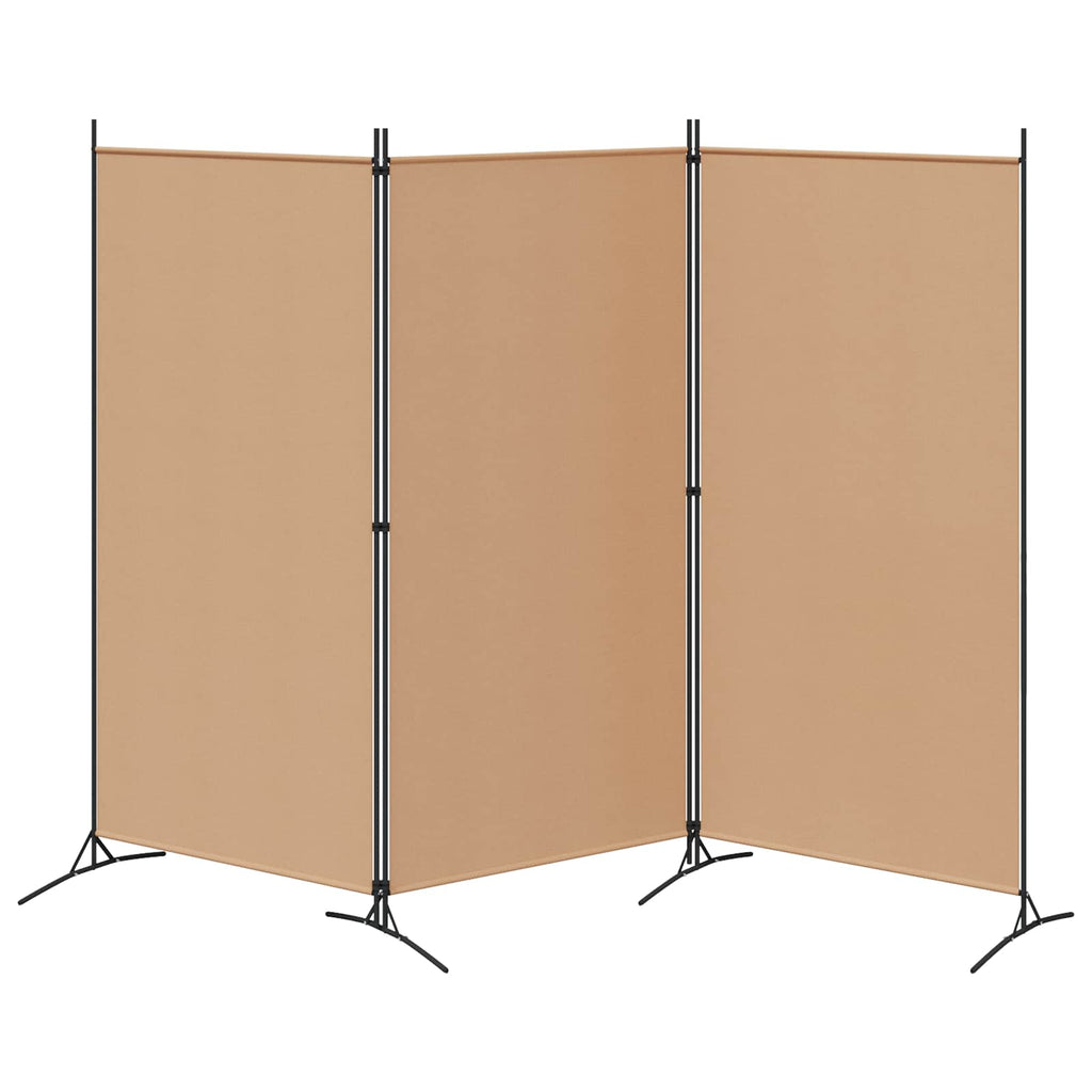 Paravento a 3 pannelli Beige 260 x 180 cm Tessuto