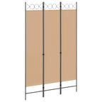 Paravento a 3 pannelli Beige 120 x 200 cm Tessuto