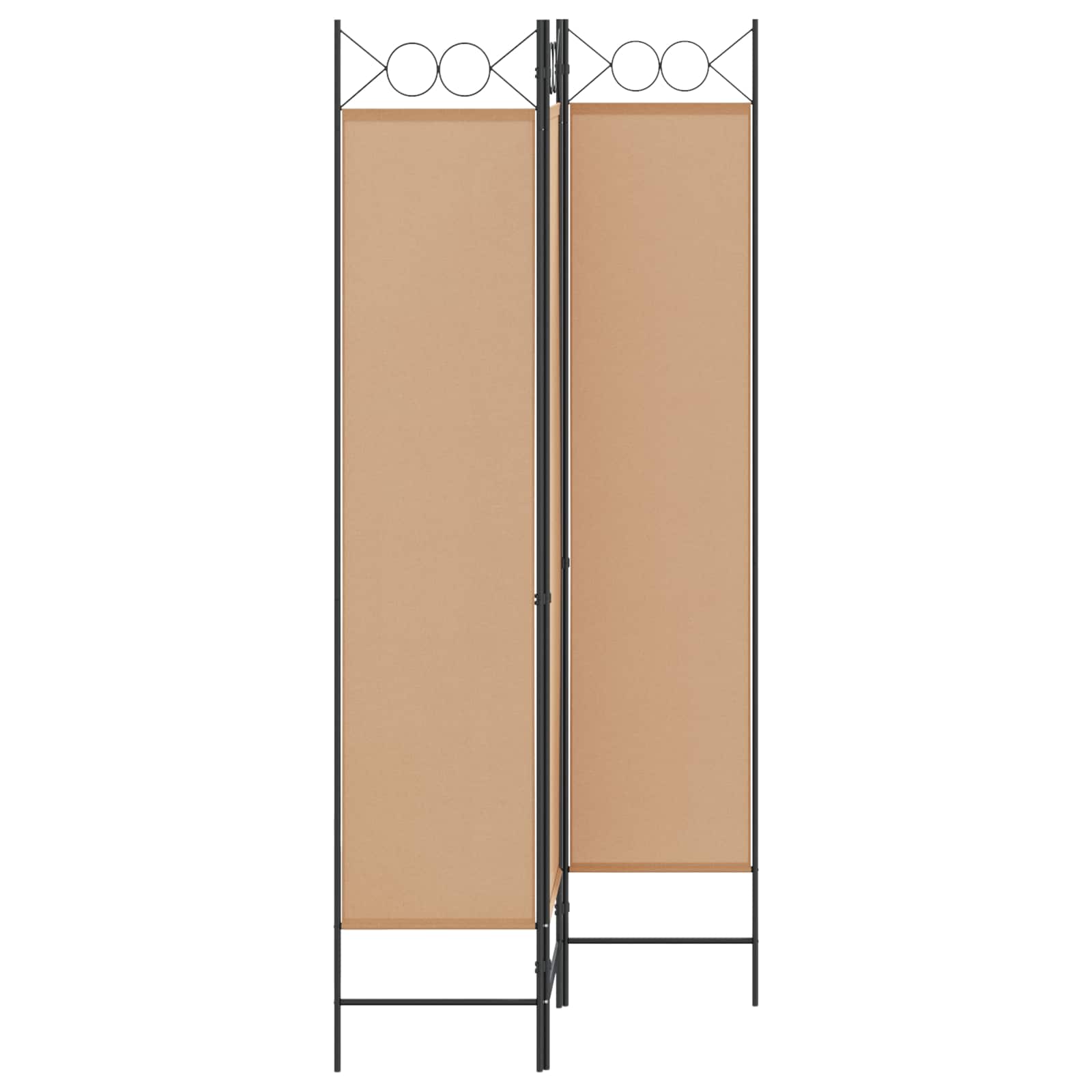 Paravento a 3 pannelli Beige 120 x 200 cm Tessuto