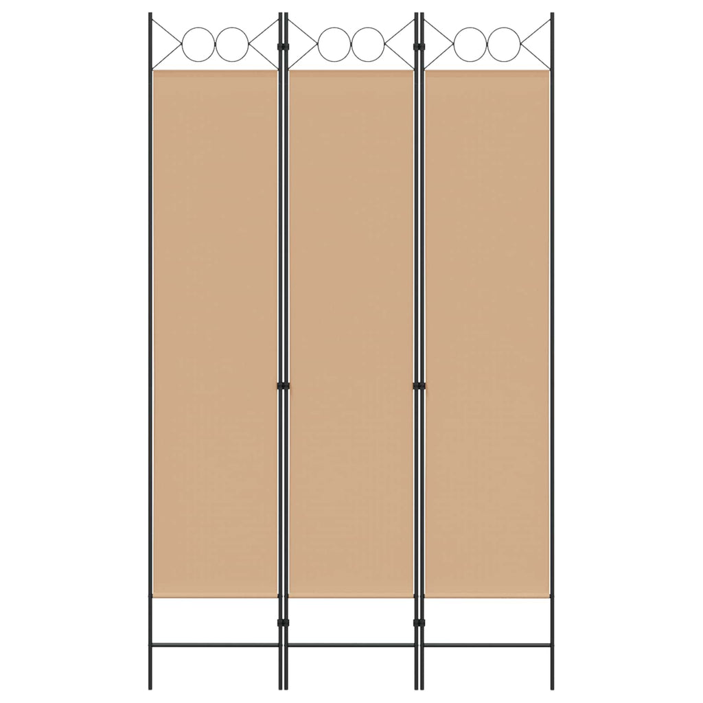 Paravento a 3 pannelli Beige 120 x 200 cm Tessuto