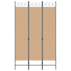 Paravento a 3 pannelli Beige 120 x 200 cm Tessuto