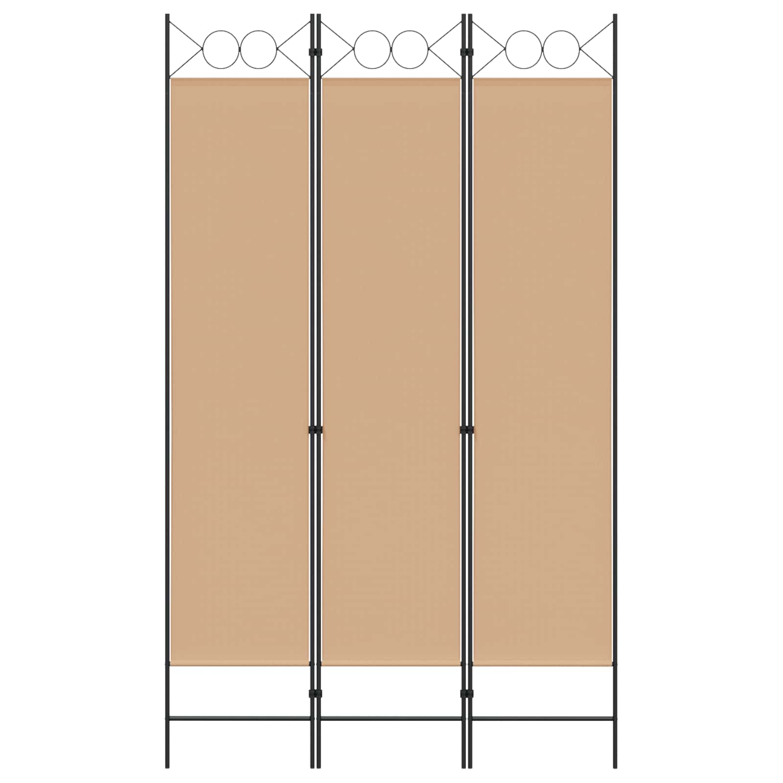 Paravento a 3 pannelli Beige 120 x 200 cm Tessuto