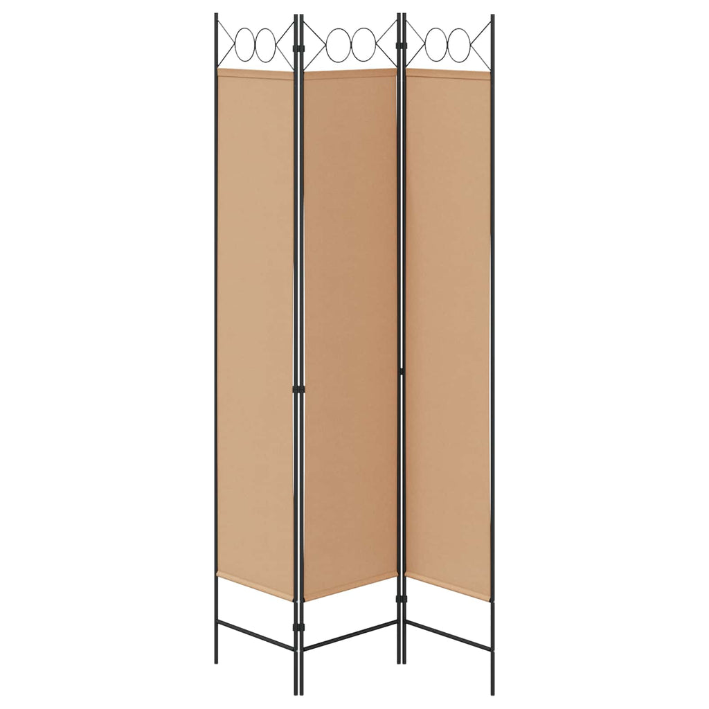 Paravento a 3 pannelli Beige 120 x 200 cm Tessuto
