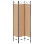 Paravento a 3 pannelli Beige 120 x 200 cm Tessuto