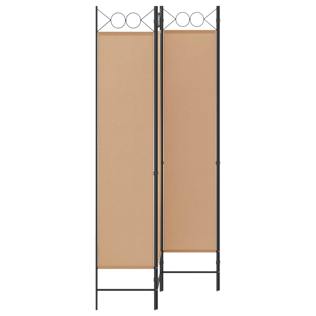 Paravento a 4 Pannelli Beige 160 x 200 cm Tessuto