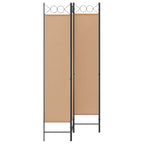 Paravento a 4 Pannelli Beige 160 x 200 cm Tessuto