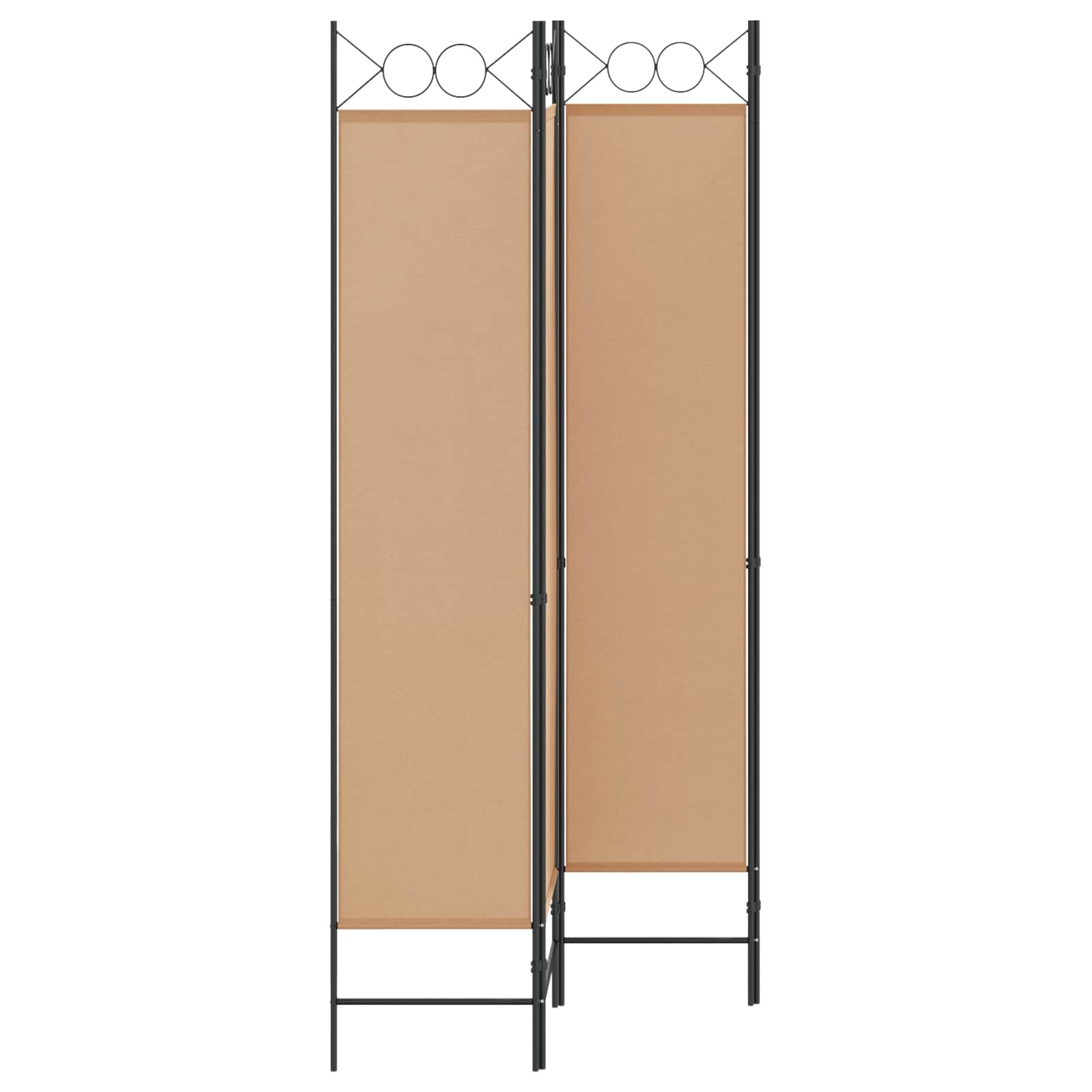Paravento a 4 Pannelli Beige 160 x 200 cm Tessuto