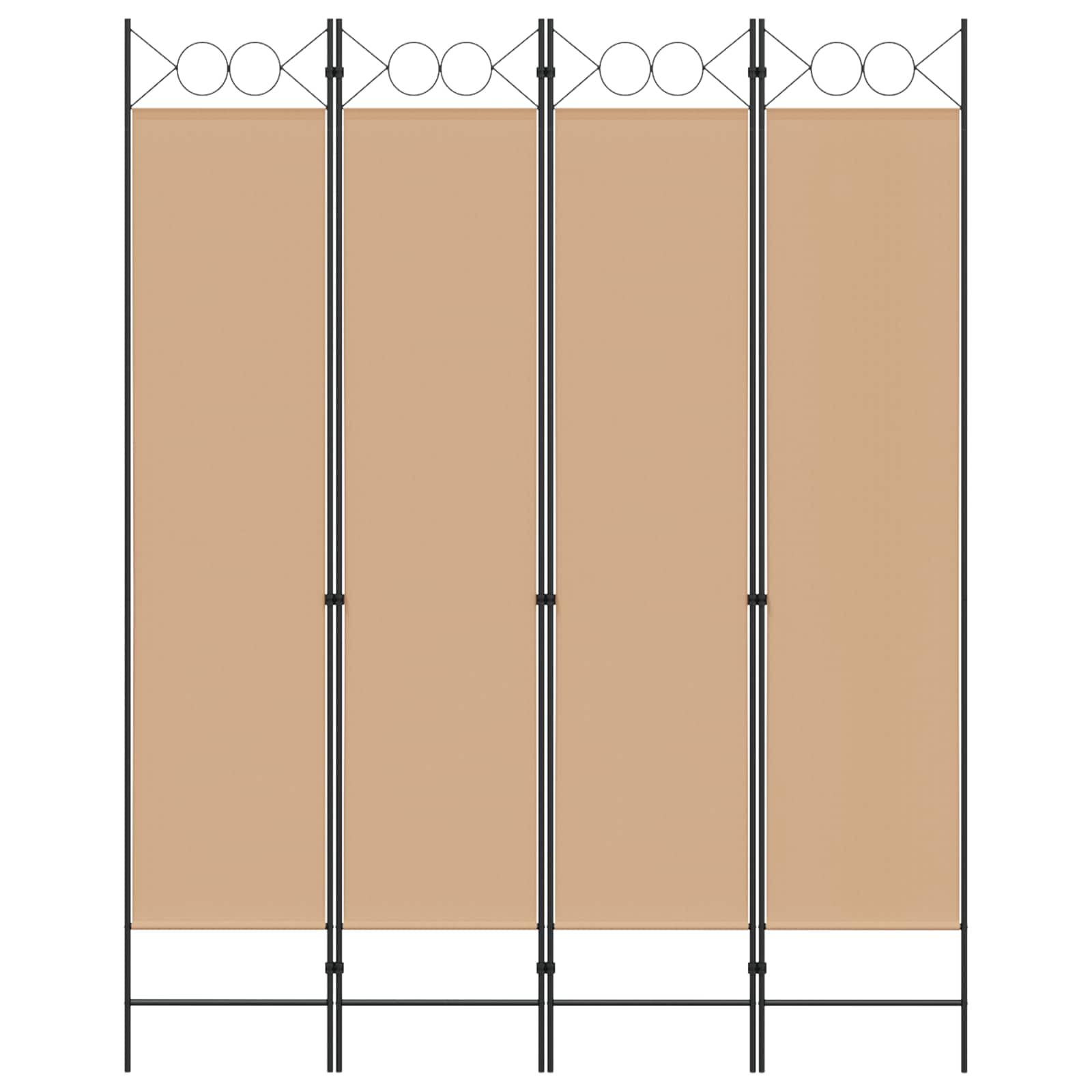 Paravento a 4 Pannelli Beige 160 x 200 cm Tessuto