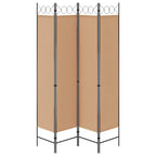 Paravento a 4 Pannelli Beige 160 x 200 cm Tessuto