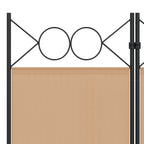 Paravento a 5 Pannelli Beige 200 x 200 cm Tessuto