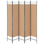 Paravento a 5 Pannelli Beige 200 x 200 cm Tessuto