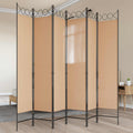 Divisore per Stanza a 6 Pannelli Beige 240 x 200 cm Tessuto